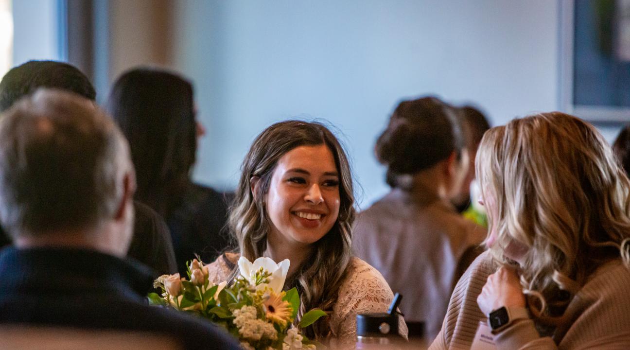 Student attending WBI Excellence Scholarship Event