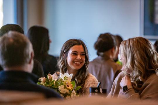 Student attending WBI Excellence Scholarship Event